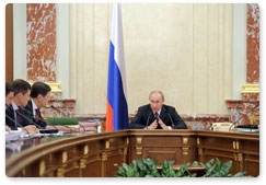 Prime Minister Vladimir Putin chairs a meeting of the Government of the Russian Federation