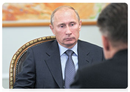 Prime Minister Vladimir Putin meets with Gazprom CEO Alexei Miller|3 october, 2011|11:16