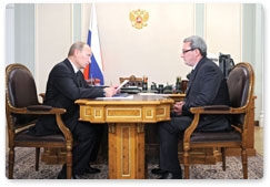 Prime Minister Vladimir Putin holds a meeting with head of the Republic of Komi Vyacheslav Gaizer