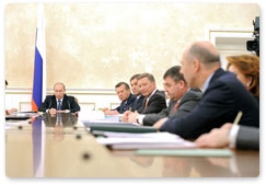 Prime Minister Vladimir Putin chairs a meeting of the Government Presidium