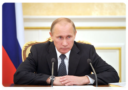 Prime Minister Vladimir Putin at a Government Presidium meeting|10 november, 2011|17:40