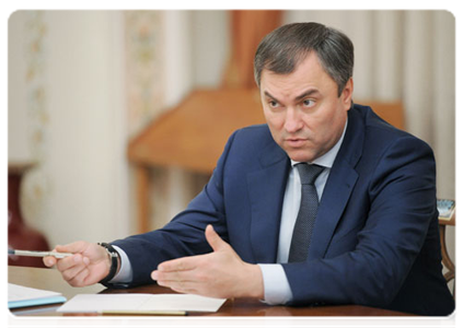 Deputy Prime Minister and Chief of the Government Staff Vyacheslav Volodin|11 november, 2011|17:18