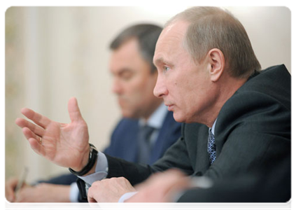 Prime Minister Vladimir Putin meeting with Federation Council leadership|11 november, 2011|17:22
