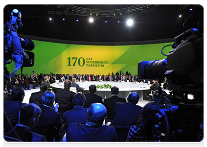 Prime Minister Vladimir Putin attends the Sberbank International Financial Conference, marking the bank's 170th anniversary|12 november, 2011|18:24