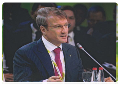 Sberbank CEO German Gref at the Sberbank International Financial Conference, marking the bank's 170th anniversary|12 november, 2011|18:26