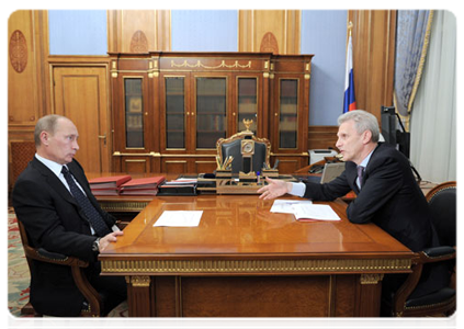 Prime Minister Vladimir Putin during a meeting with Minister of Education and Science Andrei Fursenko|19 november, 2011|15:29