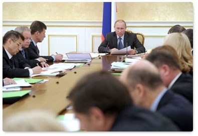 Prime Minister Vladimir Putin chairs a meeting of the Government Presidium