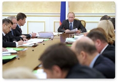 Prime Minister Vladimir Putin chairs a meeting of the Government Presidium