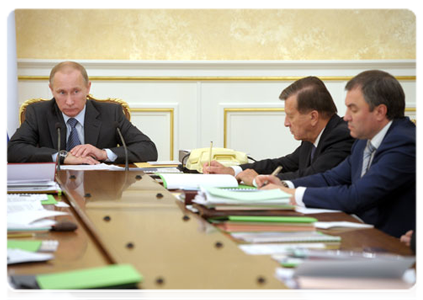 Prime Minister Vladimir Putin at the meeting of the Government Presidium|22 november, 2011|17:22