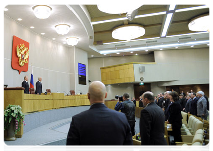 Prime Minister Vladimir Putin speaks at the State Duma closing plenary meeting|23 november, 2011|15:09