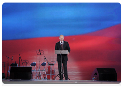 Prime Minister Vladimir Putin during a ceremony dedicated to the 100th anniversary of the Russian Olympic Committee|25 november, 2011|22:01