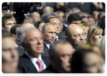 Prime Minister Vladimir Putin takes part in the Conference of the United Russia Party|27 november, 2011|14:20