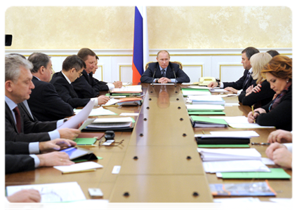 Prime Minister Vladimir Putin at a Government Presidium meeting|29 november, 2011|18:51