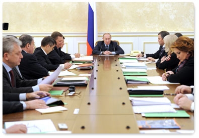 Prime Minister Vladimir Putin chairs a Government Presidium meeting