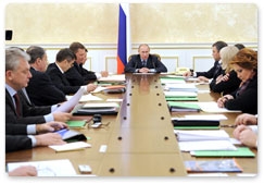 Prime Minister Vladimir Putin chairs a Government Presidium meeting