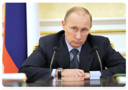 Prime Minister Vladimir Putin at a Government Presidium meeting|29 november, 2011|18:57