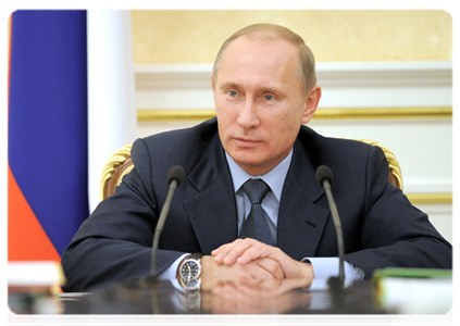 Prime Minister Vladimir Putin at a Government Presidium meeting|29 november, 2011|18:57