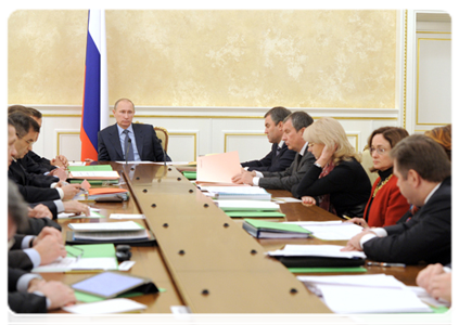 Prime Minister Vladimir Putin at a Government Presidium meeting|29 november, 2011|18:58