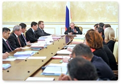 Prime Minister Vladimir Putin chairs a meeting of the Government Presidium