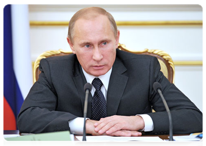 Prime Minister Vladimir Putin at a Government Presidium meeting|3 november, 2011|18:58