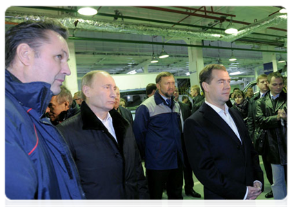 President Dmitry Medvedev and Prime Minister Vladimir Putin visit the Gorky Automobile Plant in Nizhny Novgorod|4 november, 2011|18:06