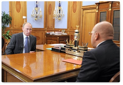 Prime Minister Vladimir Putin holds a meeting with Nenets Autonomous Area Governor Igor Fyodorov