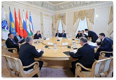 Prime Minister Vladimir Putin participates in a limited attendance meeting of the SCO member states’ heads of government council as part of his working trip to St Petersburg