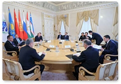 Prime Minister Vladimir Putin participates in a limited attendance meeting of the SCO member states’ heads of government council as part of his working trip to St Petersburg