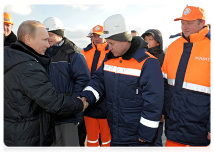 Prime Minister Vladimir Putin attends the opening of the Northern bypass motorway in Novosibirsk|8 november, 2011|13:59