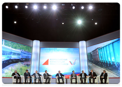 Prime Minister Vladimir Putin at the National Transport Conference plenary session in Novosibirsk|8 november, 2011|16:09