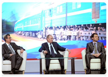 Prime Minister Vladimir Putin at the National Transport Conference plenary session in Novosibirsk|8 november, 2011|16:10