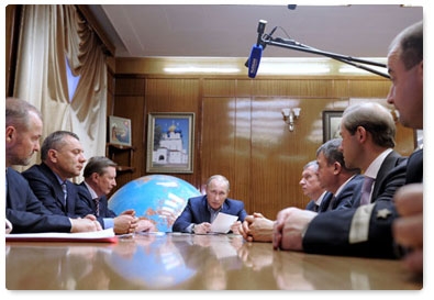 Prime Minister Vladimir Putin chairs a meeting on state defence contracting in shipbuilding in Severodvinsk