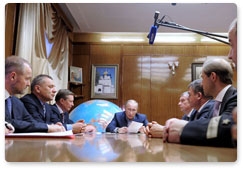 Prime Minister Vladimir Putin chairs a meeting on state defence contracting in shipbuilding in Severodvinsk