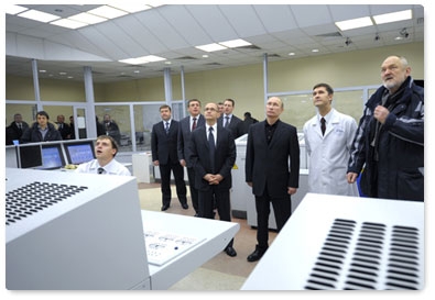 Prime Minister Vladimir Putin, on a working visit to the Tver Region, attends the commissioning ceremony of the fourth reactor at the Kalininskaya Nuclear Power Plant, which is in pilot production mode