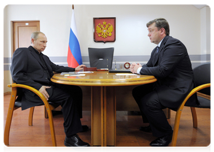 Prime Minister Vladimir Putin holding a meeting with Tver Region Governor Alexander Shevelyov|12 december, 2011|16:15