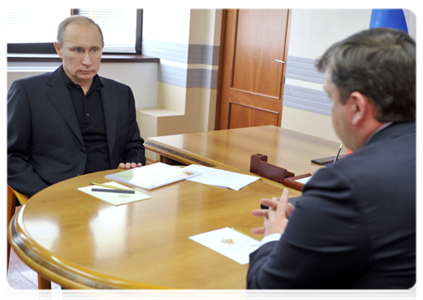 Prime Minister Vladimir Putin holding a meeting with Tver Region Governor Alexander Shevelyov|12 december, 2011|16:15