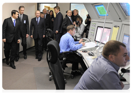 Prime Minister Vladimir Putin inspects North-East Air Navigation, a branch of the Federal State Unitary Enterprise State ATM Corporation|17 december, 2011|08:12