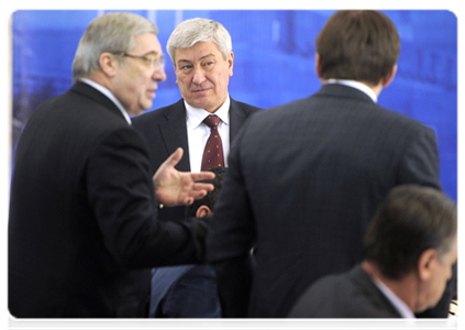 Federal Financial Monitoring Service head Yuri Chikhanchin at a meeting of the government commission on electricity generation at the Sayano-Shushenskaya hydroelectric power station|19 december, 2011|13:41