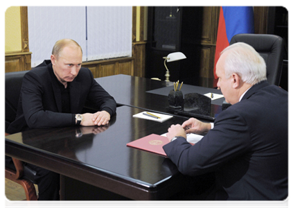 Prime Minister Vladimir Putin meeting with the head of the Republic of Khakassia Viktor Zimin|19 december, 2011|14:31