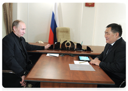 Prime Minister Vladimir Putin meets with Head of the Republic of Tuva Sholban Kara-ool|19 december, 2011|18:46