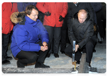 Prime Minister Vladimir Putin attends a ceremony to launch the construction of a railway line|19 december, 2011|18:49