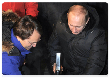 Prime Minister Vladimir Putin attends a ceremony to launch the construction of a railway line|19 december, 2011|18:56