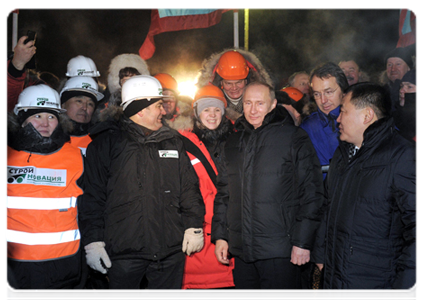 Prime Minister Vladimir Putin attends a ceremony to launch the construction of a railway line|19 december, 2011|18:56