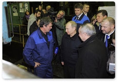 Prime Minister Vladimir Putin visits Baltiysky Zavod during his trip to St Petersburg