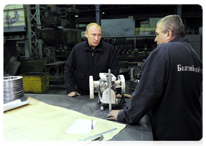 Председатель Правительства Российской Федерации В.В.Путин посетил ОАО «Балтийский завод»|2 декабря, 2011|18:33