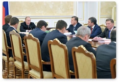 Prime Minister Vladimir Putin holds a Government Presidium meeting