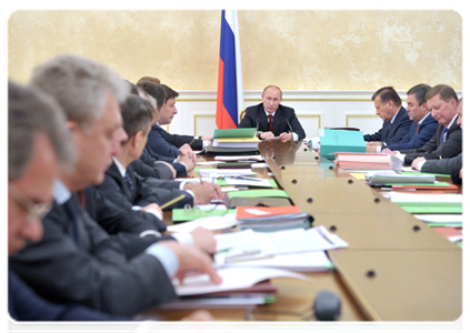 Prime Minister Vladimir Putin at a Government Presidium meeting|22 december, 2011|16:39