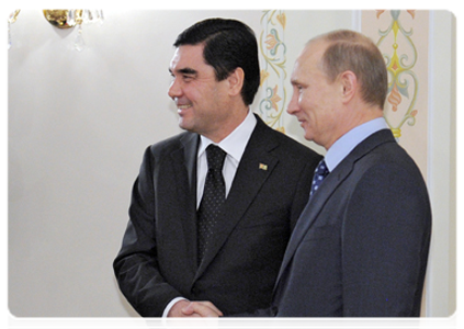 Председатель Правительства Российской Федерации В.В.Путин встретился с Президентом Туркменистана Г.М.Бердымухамедовым|23 декабря, 2011|12:47