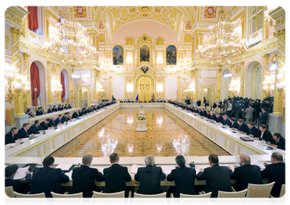 Prime Minister Vladimir Putin at a session of the State Council of the Russian Federation|26 december, 2011|16:54