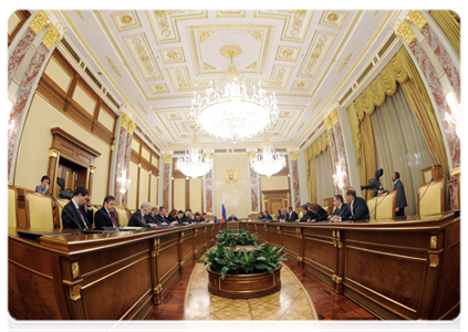 Prime Minister Vladimir Putin holding a government meeting|27 december, 2011|18:18